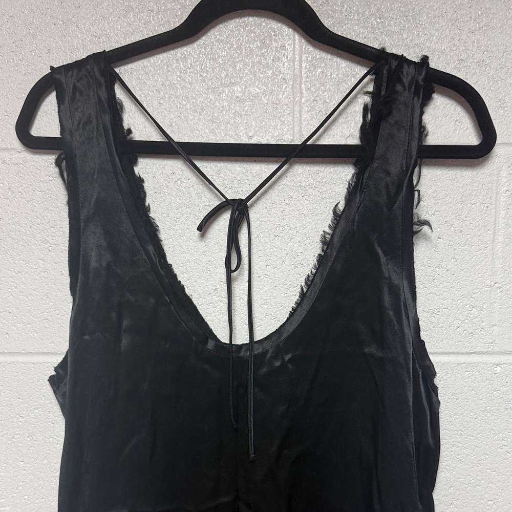 Topshop Black Frayed Edge Blouse - Picture 8 of 10